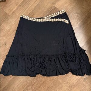 Beaded / shells knee-length skirt EUC